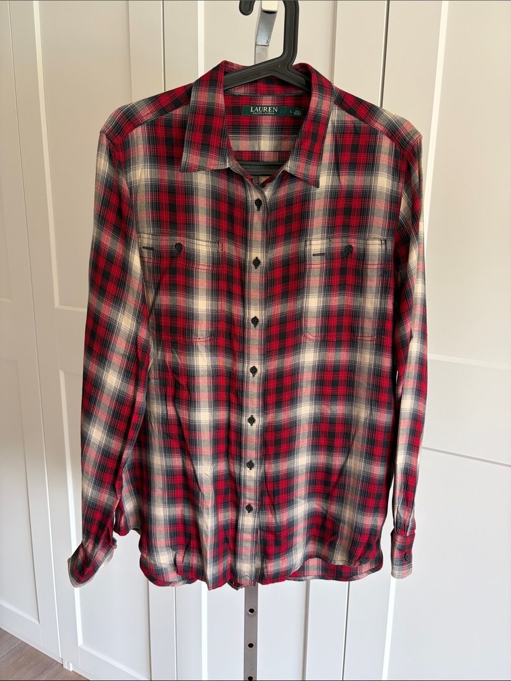 Lauren Ralph Lauren Red and Black Plaid Button-Down Shirt